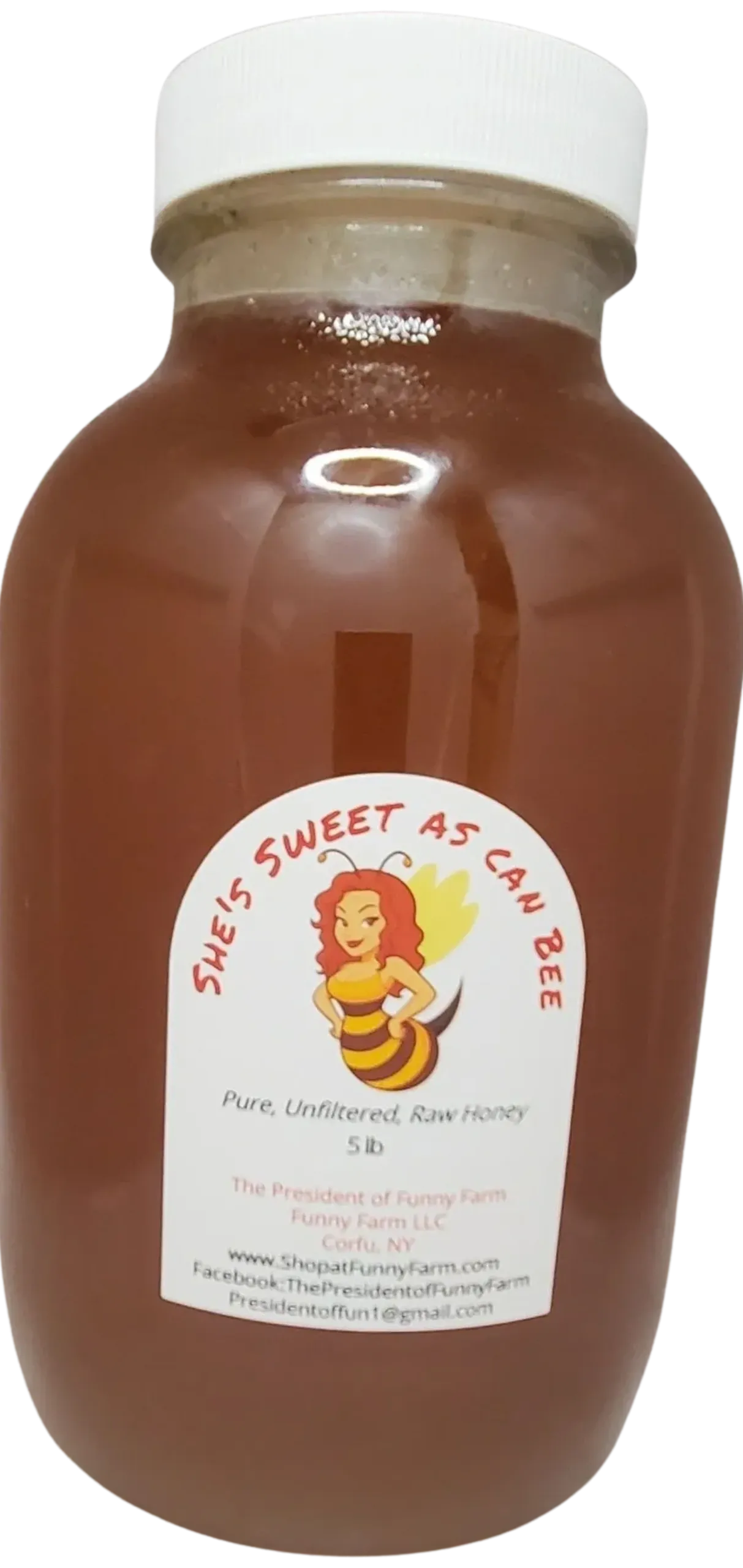 Large jar of raw honey, 5 lb